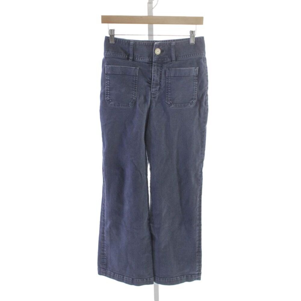 Masscob Womens Wide-Leg High Rise Blue Cotton Jeans Button Size 34
